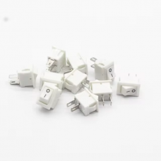 Перемикач клавішний мікро KCD11-101 (KCD 1-11) ON-OFF, 2pin, 220V білий