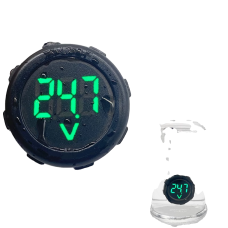 Цифровий вольтметр врізний круглий DC4 — 100V D30 Зелені цифри (Водонепроникний)