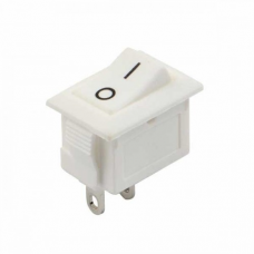 Вимикач, кнопкаKCD1-101 15*21mm AC 6А 250В 2 контакти. Перемикач 1 клав білий