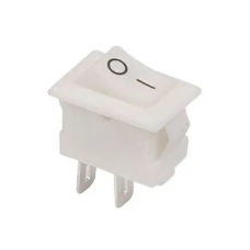 Вимикач, кнопкаKCD1-101 15*21mm AC 6А 250В 2 контакти. Перемикач 1 клав білий