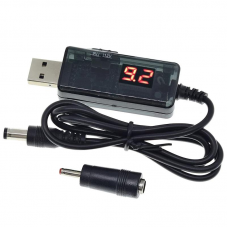 Кабель USB-DC для роутера 9V/12V з перемикачем, живлення PowerBank, DC 5.2×2.5 DC 5.5×2.1 DC 3.5×1.35