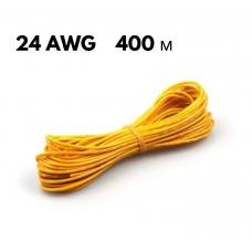 Провід у м'якій силіконовій оболонці жовтий 24 AWG 400 м
