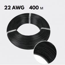 Провід у м'якій силіконовій оболонці чорний 22 AWG 400 м