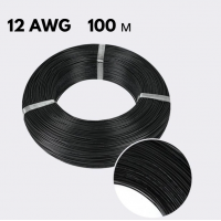 Провод в мягкой силиконовой оболочке черный 12 AWG 100 м