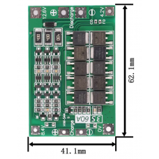 Модуль захисту BMS 3S 60A 12.6V Li-ion з балансуванням плата для контролю заряду розряду