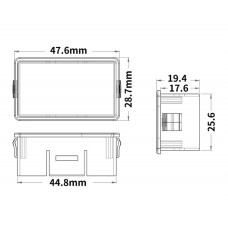 Автомобільний Панельний Вольтметр з індикатором рівня заряду 12V-72V (червоні цифри)