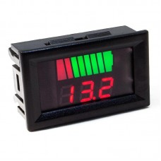Вольтметр з індикатором рівня заряду батареї 12-60 В (червоний) (вологозахищений)