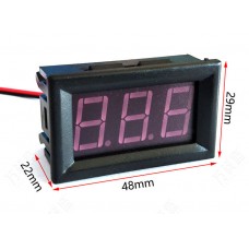 Вольтметр цифровий DC 5 — 120 В, 0.56 LED, зелений, у корпусі. 2 дроти