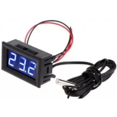 Цифровий термометр —50 ~ 110 °C, DC 5-12В, з виносним датчиком, синій