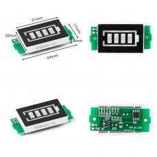 Універсальний індикатор рівня заряду/розряду акумуляторів Li-ion/Li-pol 3.3-31.2V синій