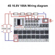 BMS 4S 100A 16.8В Контролер заряду розряду Li-ion батарей, балансування