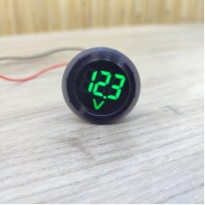 Цифровий вольтметр врізний круглий DC4 — 100V D30 Зелені цифри