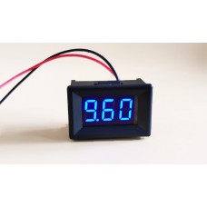 Вольтметр цифровий DC 4,5 — 30 В, 0.36 LED, синій, у корпусі