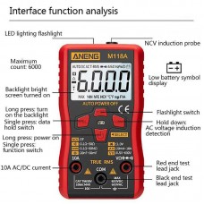 Цифровий мультиметр ANENG M118A. Портативний тестер змінного/постійного струму