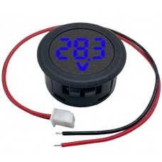 Цифровий вольтметр врізний круглий DC4 — 100V D30 сині цифри