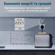 Розетка з лічильником електроенергії, енергометр, ватметр побутовий Intertek BE009