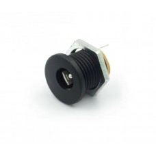 Роз'єм DC, гніздо живлення 5.5x2.1 мм, монтажне під гайку, 3pin, корпус пластик