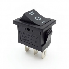 Вимикач, кнопка на 3 положення KCD1-101 15*21mm AC 6А 250В 3 контакти. 3 положення