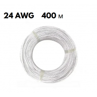Провід у м'якій силіконовій оболонці білий 24 AWG 400 м