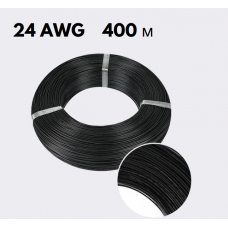 Провід у м'якій силіконовій оболонці чорний 24 AWG 400 м